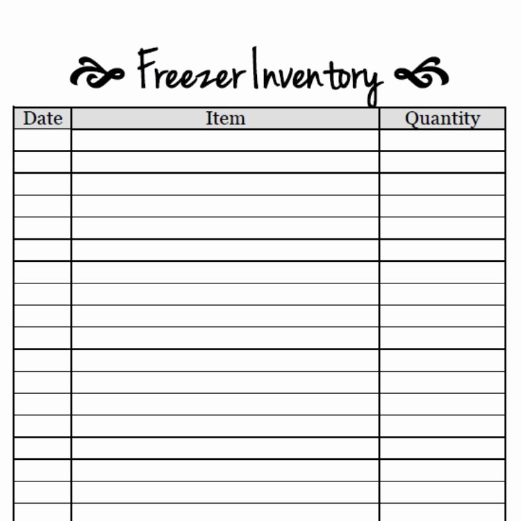 Free Printable Inventory Sheets Luxury Free Printable Freezer Inventory Sheet