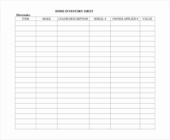 Free Printable Inventory Sheets New Inventory Spreadsheet Template 48 Free Word Excel