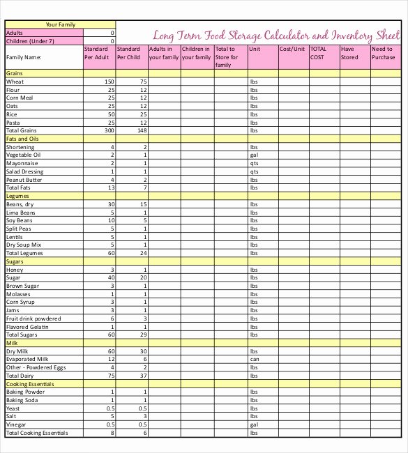 Free Printable Inventory Sheets Pdf Inspirational 12 Food Inventory Templates – Free Sample Example