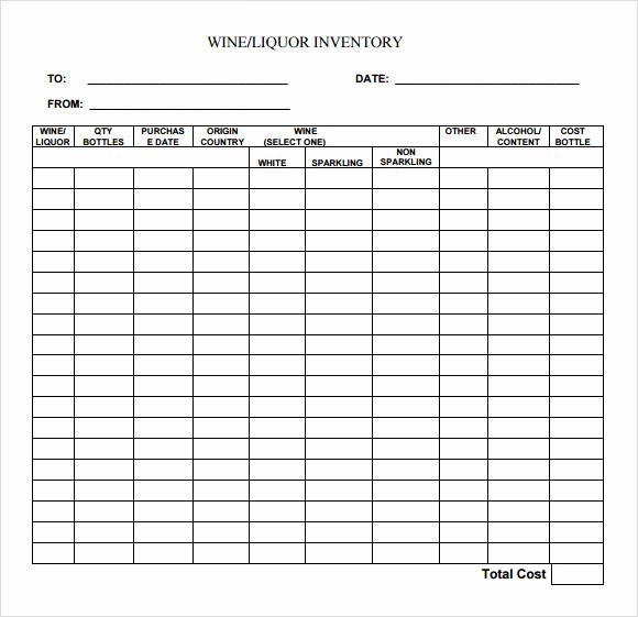 Free Printable Inventory Sheets Pdf Lovely Liquor Inventory Template 8 Download Free Documents In