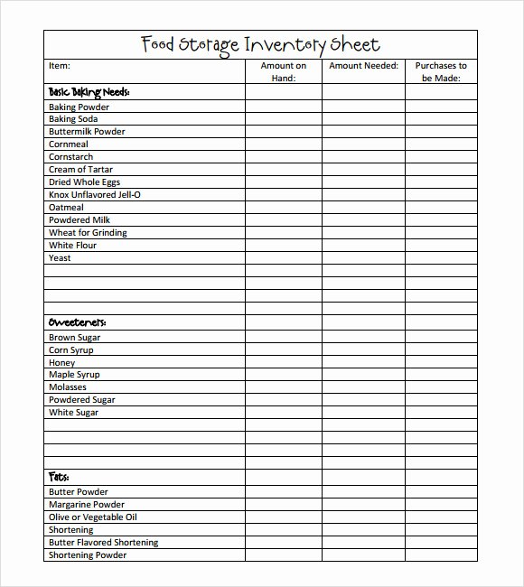 Free Printable Inventory Sheets Pdf Luxury Sample Food Inventory 10 Document In Pdf Excel