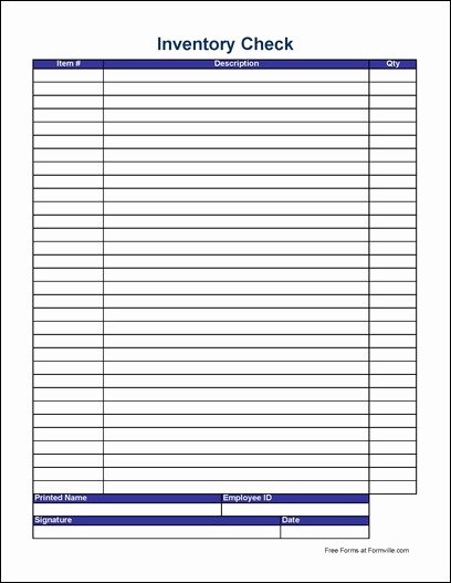 Free Printable Inventory Sheets Pdf Unique Free Simple Physical Inventory Check Sheet Tall From