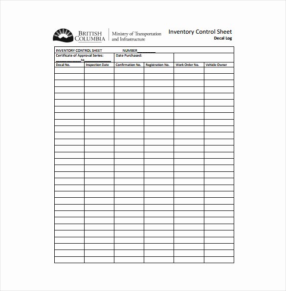 Free Printable Inventory Sheets Pdf Unique Inventory Sheet Pdf