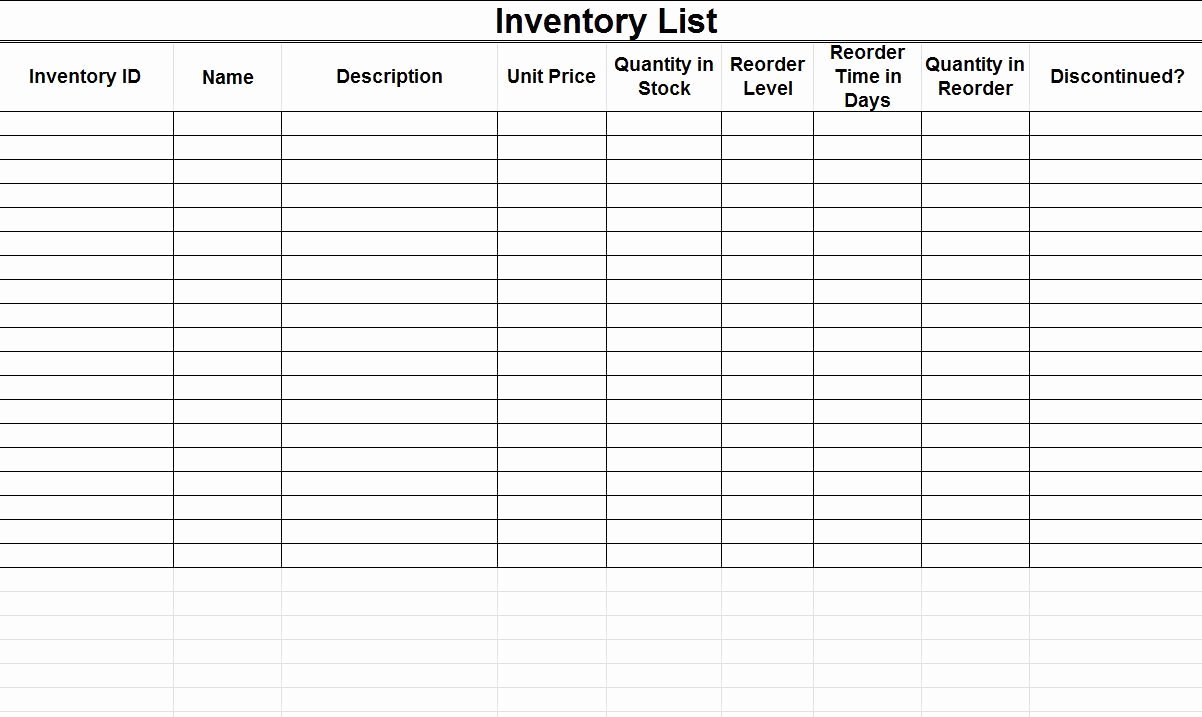 Free Printable Inventory Sheets Unique Inventory Spreadsheet Templates Inventory Spreadsheet