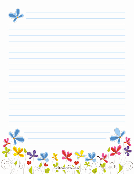 Free Printable Lined Stationary Fresh Floral Stationery and Writing Paper
