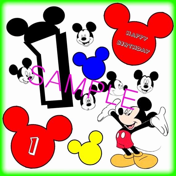 Free Printable Mickey Mouse Cutouts Lovely Digital Download Mickey Mouse 1st Birthday Cut Outs Print