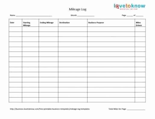 Free Printable Mileage Log Awesome 10 Excel Mileage Log Templates Excel Templates