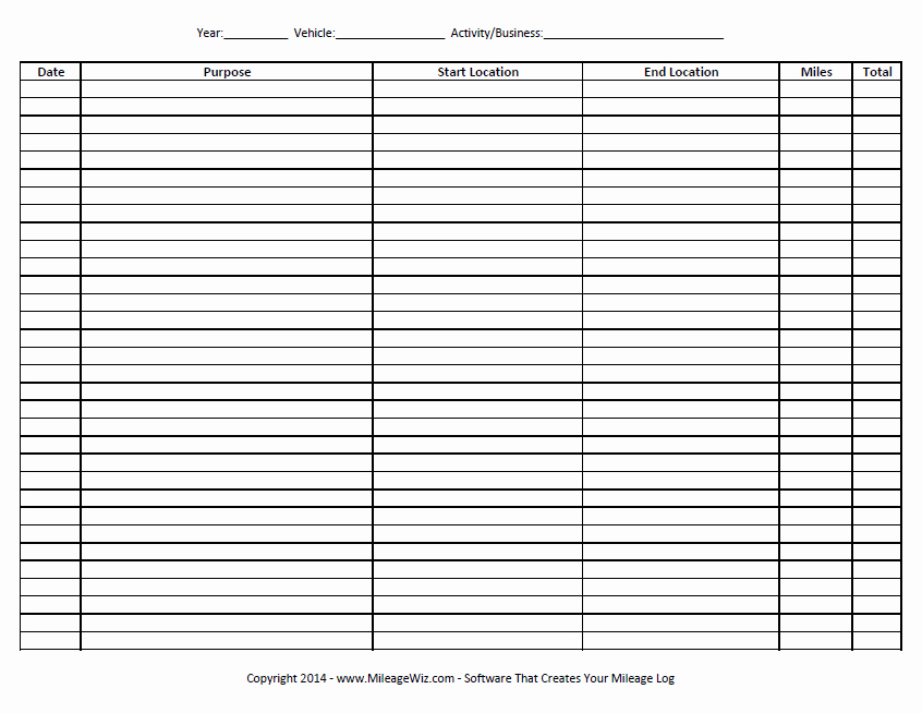 Free Printable Mileage Log Fresh 22 Printable Mileage Log Examples Pdf