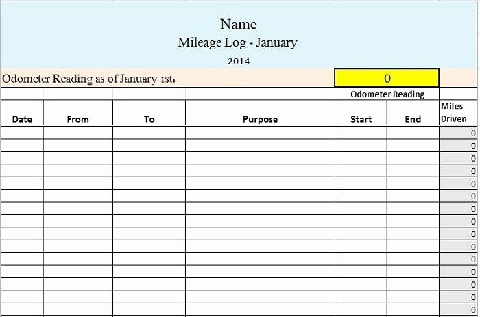 Free Printable Mileage Log Inspirational 30 Printable Mileage Log Templates Free Template Lab