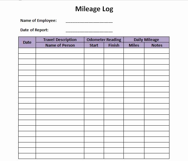 Free Printable Mileage Log New 30 Printable Mileage Log Templates Free Template Lab