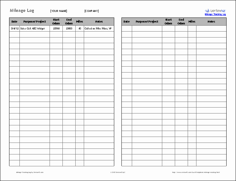 Free Printable Mileage Log New Free Mileage Tracking Log and Mileage Reimbursement form