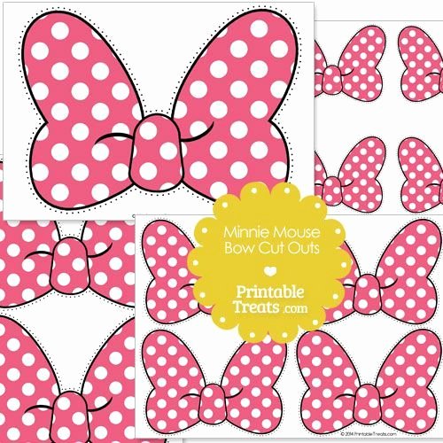 Free Printable Minnie Mouse Bow Template Awesome Pink Minnie Mouse Bow Cut Outs From Printabletreats