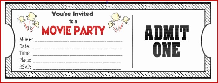 Free Printable Movie Ticket Invitations Beautiful Movie Ticket Birthday Invitations Ideas – Bagvania Free