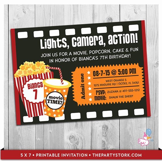 Free Printable Movie Ticket Invitations Inspirational Movie Party Invitation