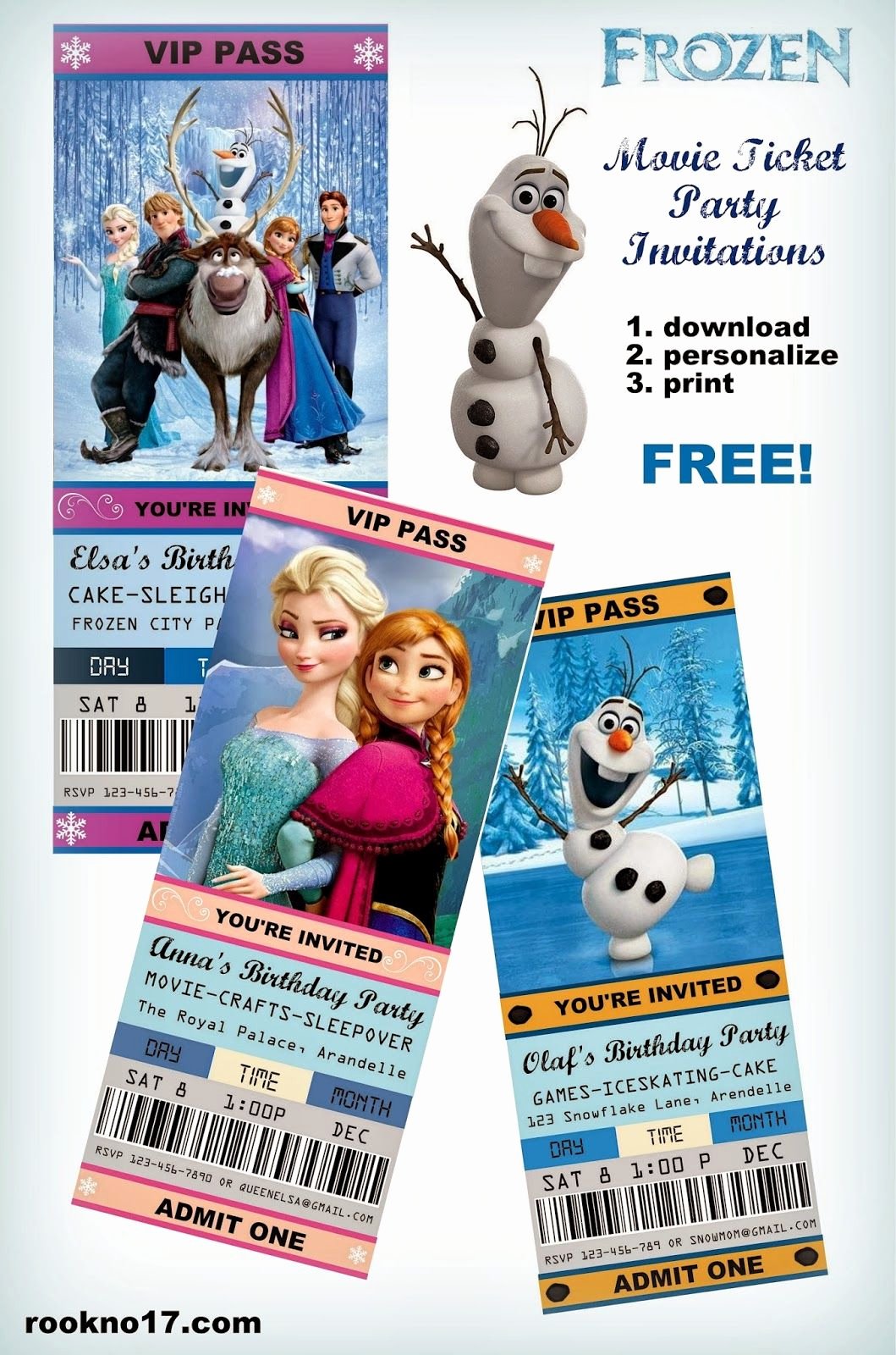 Free Printable Movie Ticket Invitations Lovely Free Frozen Invitations On Pinterest