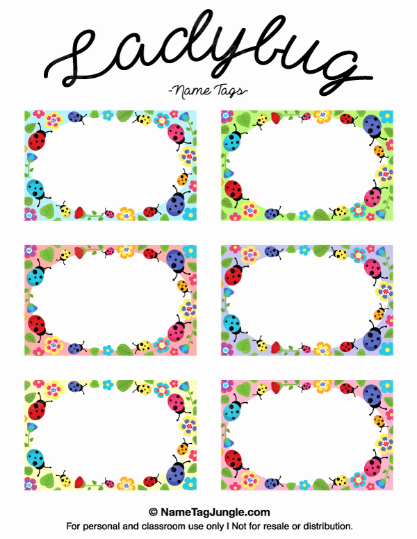 Free Printable Name Tags for Preschoolers Awesome Printable Ladybug Name Tags