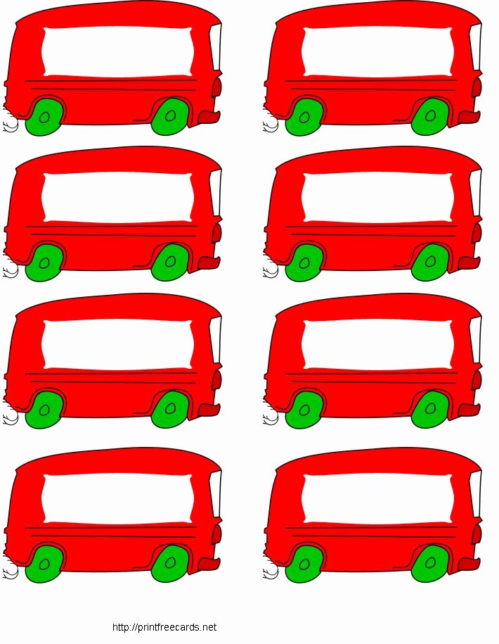 Free Printable Name Tags for Preschoolers Beautiful Free Printable Name Tags Red Bus School