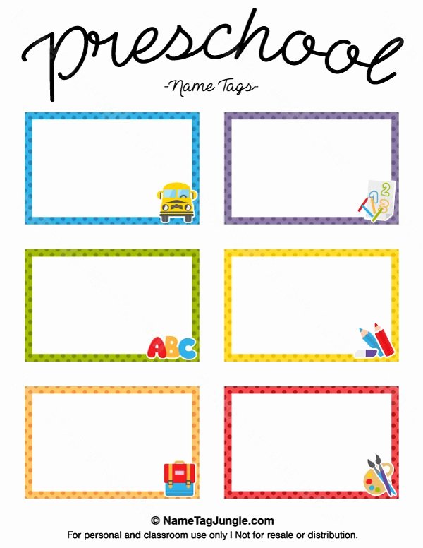 Free Printable Name Tags for Preschoolers Inspirational Free Printable Preschool Name Tags the Template Can Also