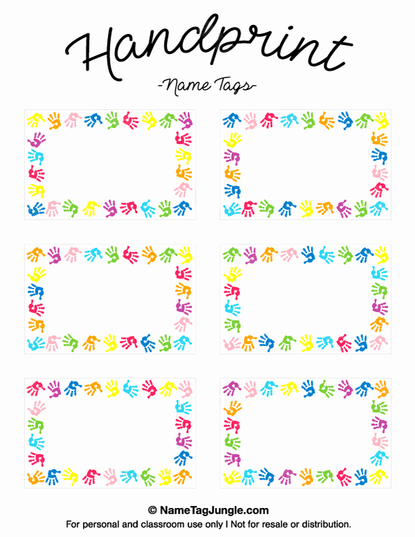 Free Printable Name Tags for Preschoolers Inspirational Printable Handprint Name Tags