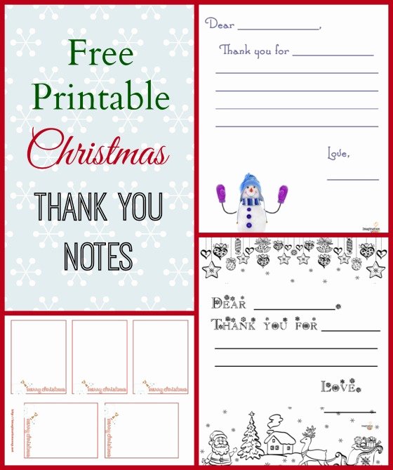 Free Printable Note Card Template Fresh 3 Free Printable Christmas Thank You Notes for Kids