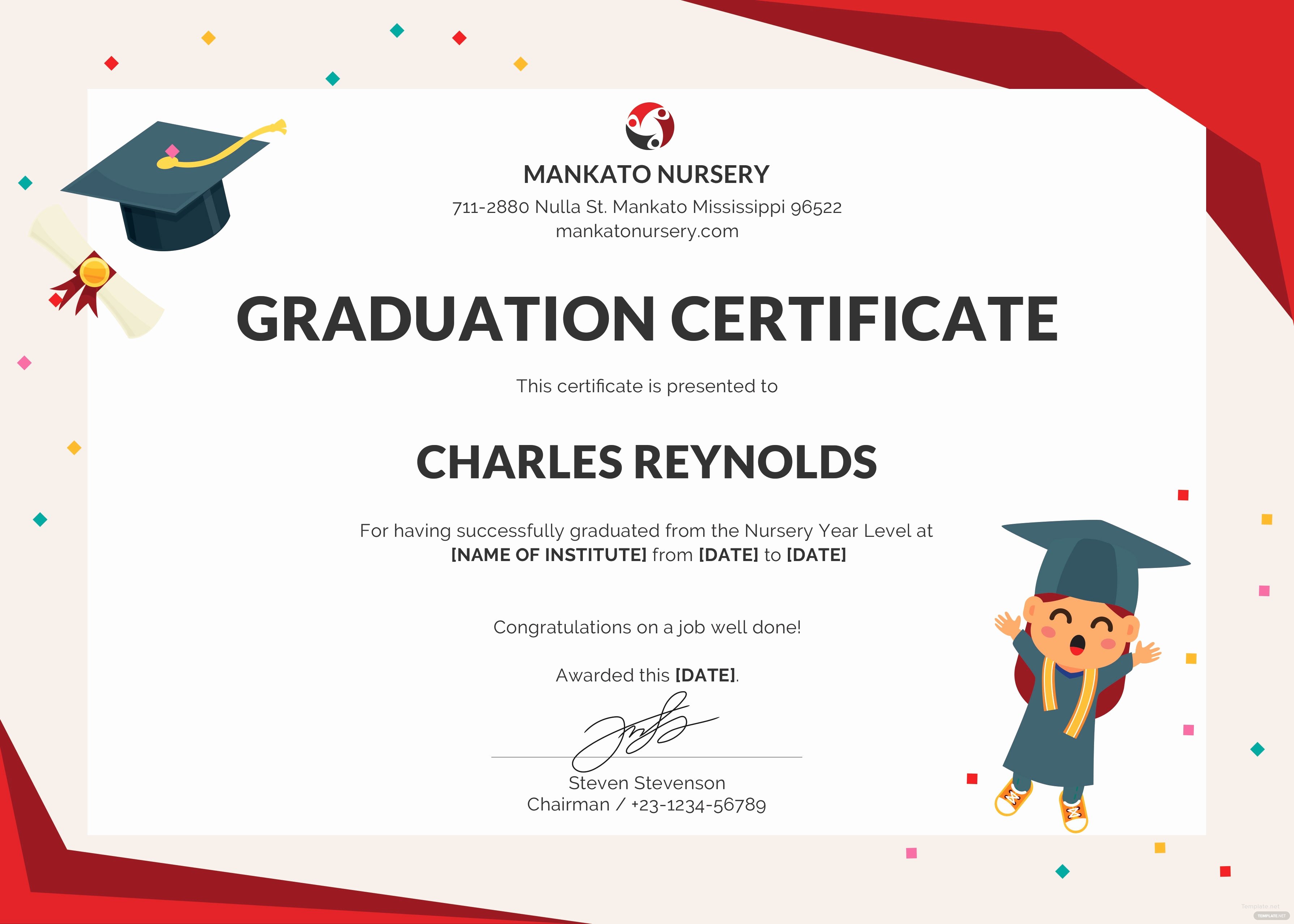 Free Printable Preschool Graduation Program Templates Lovely Free Nursery Graduation Certificate Template In Psd Ms