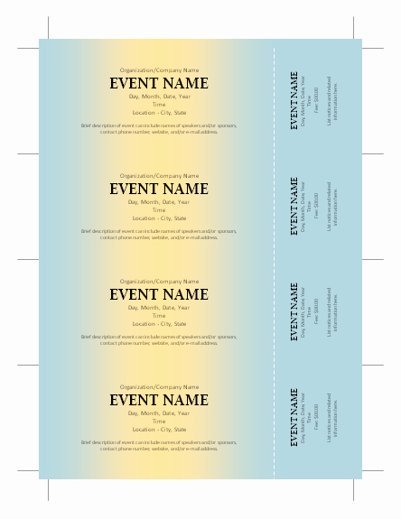 Free Printable Raffle Tickets with Stubs Lovely Free Ticket Template …