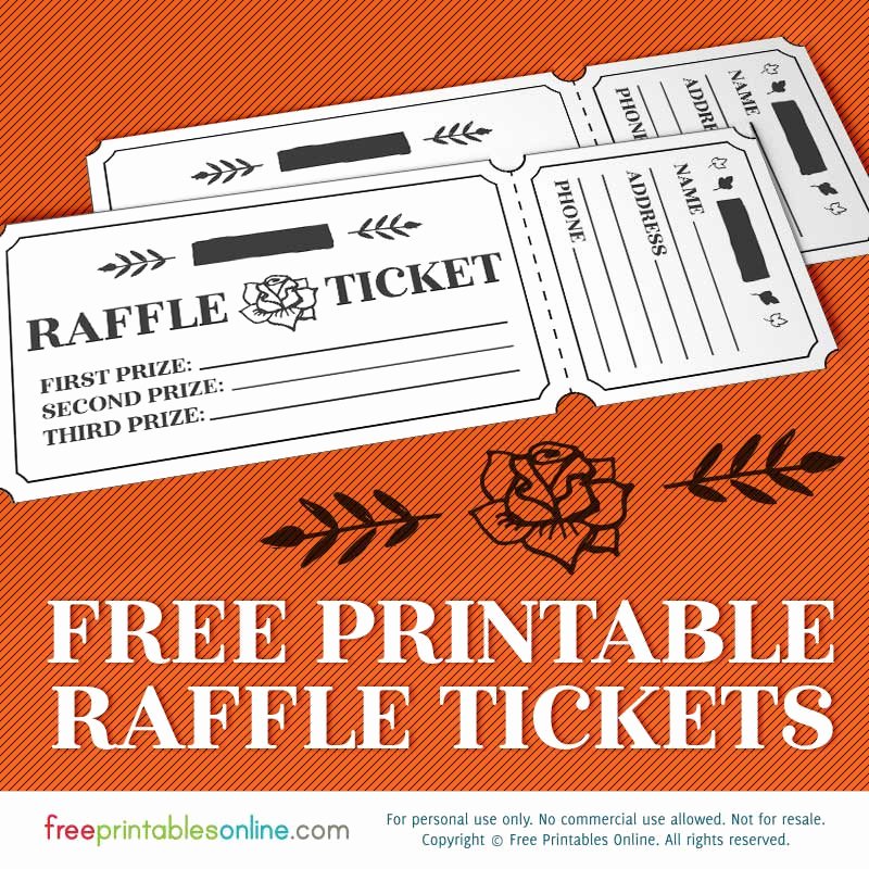 Free Printable Raffle Tickets with Stubs New Printable Rosy Raffle Tickets Free Raffle Template