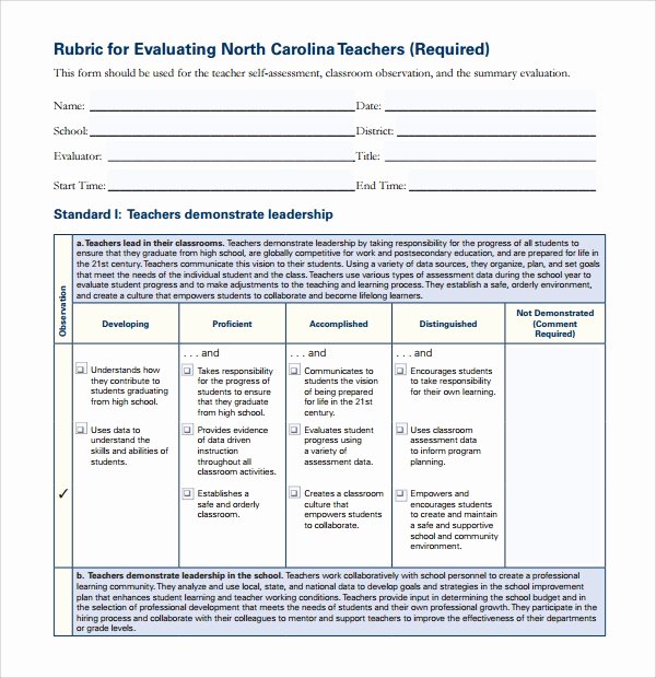 Free Printable Rubric Template Awesome 7 Rubric Templates