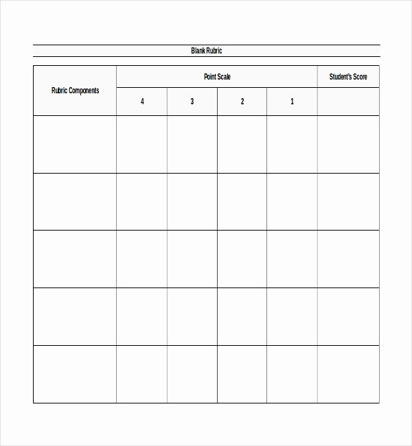 Free Printable Rubric Template Beautiful 40 Blank Templates Free Sample Example format
