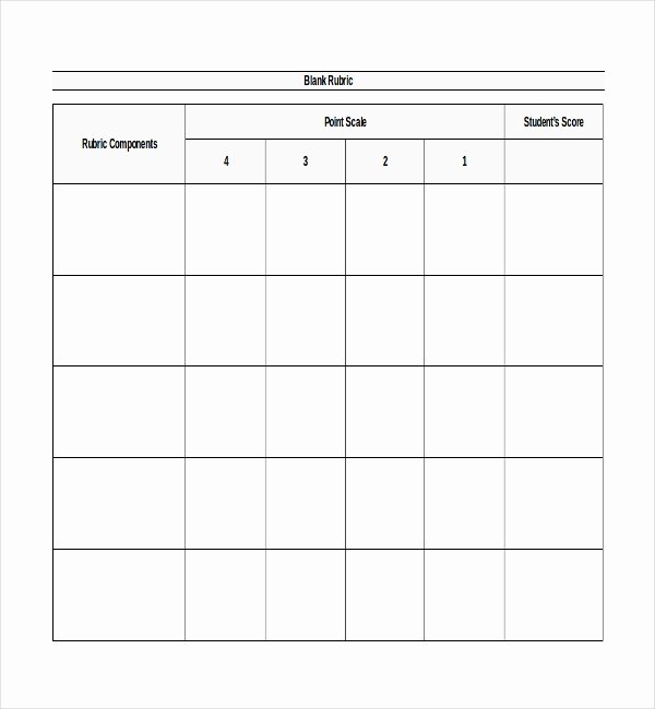 Free Printable Rubric Template