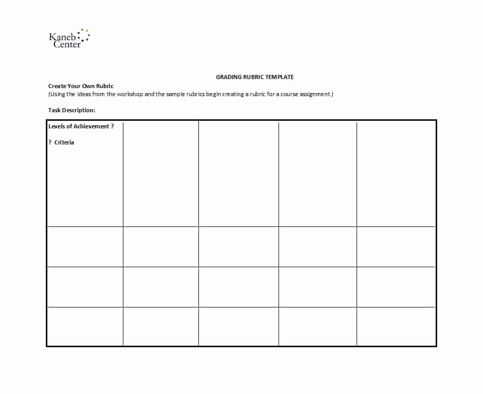 Free Printable Rubric Template Beautiful 46 Editable Rubric Templates Word format Template Lab