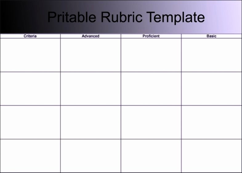 Free Printable Rubric Template Fresh Blank Grading &amp; Project Rubric Template Word Doc