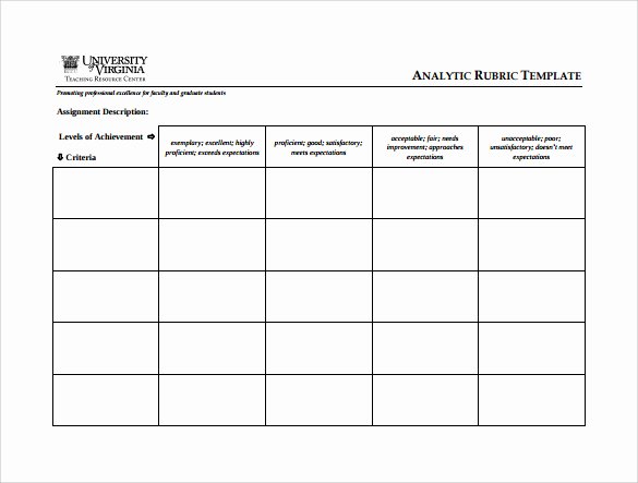 Free Printable Rubric Template Fresh Blank Rubric Template