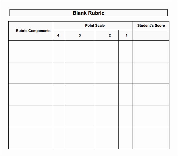 Free Printable Rubric Template Inspirational 10 Blank Rubric Samples