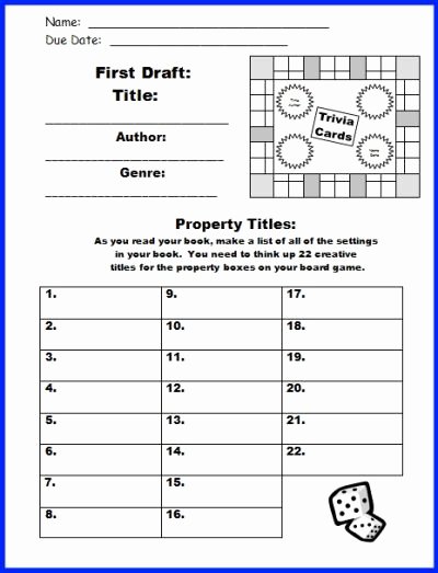 Free Printable Rubric Template Unique Game Board Book Report Project Templates Worksheets