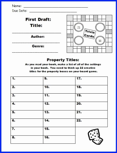 Free Printable Rubric Template Unique Game Board Book Report Project Templates Worksheets