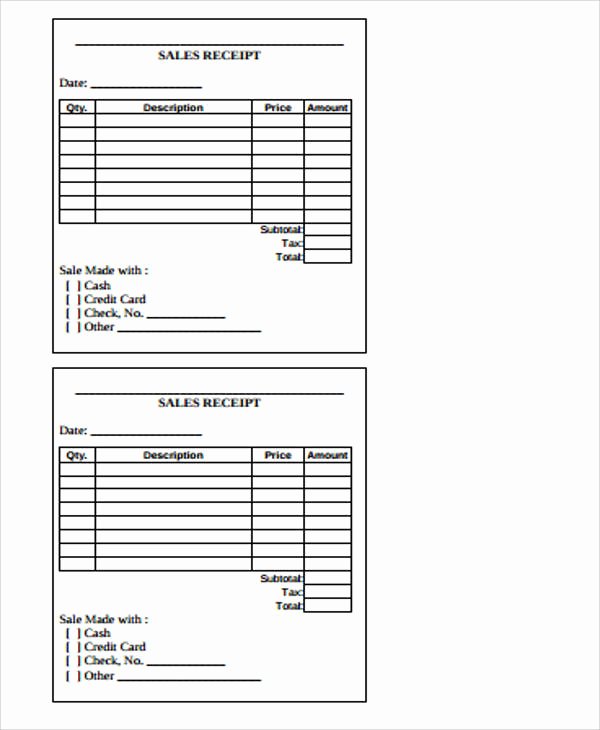 Free Printable Sales Receipt Best Of Blank Sales Receipt Sample 7 Examples In Word Pdf