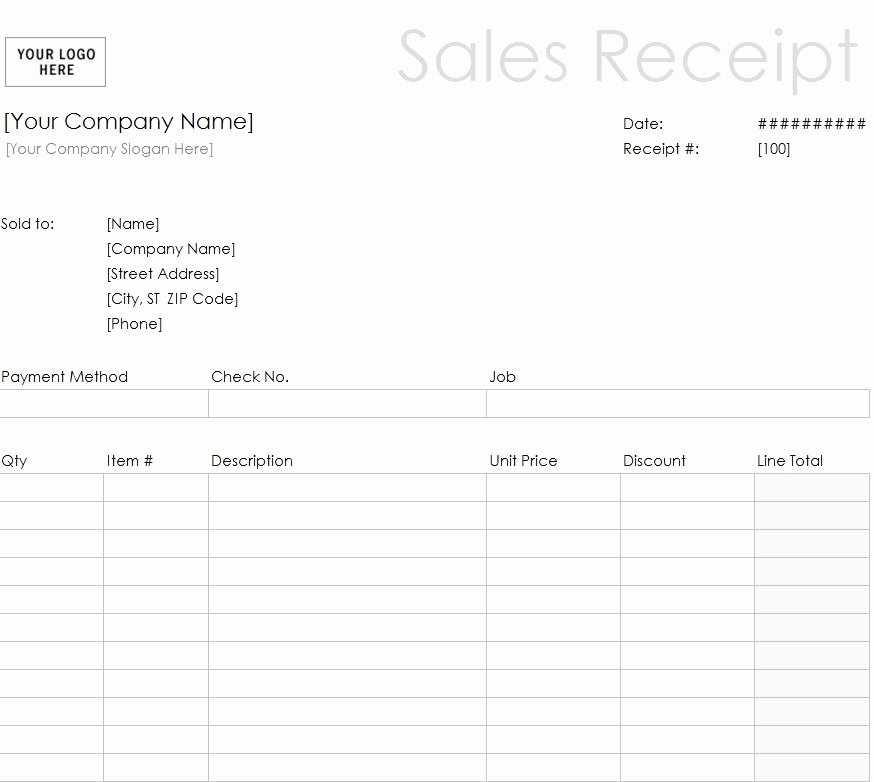 Free Printable Sales Receipt New Printable Sales Receipt Template