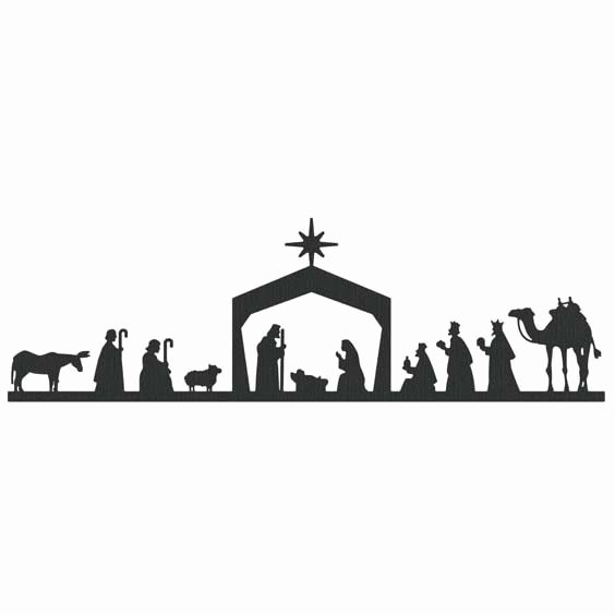 Free Printable Silhouette Of Nativity Scene Awesome Lifestyle Crafts Die Cutting Template Christmas