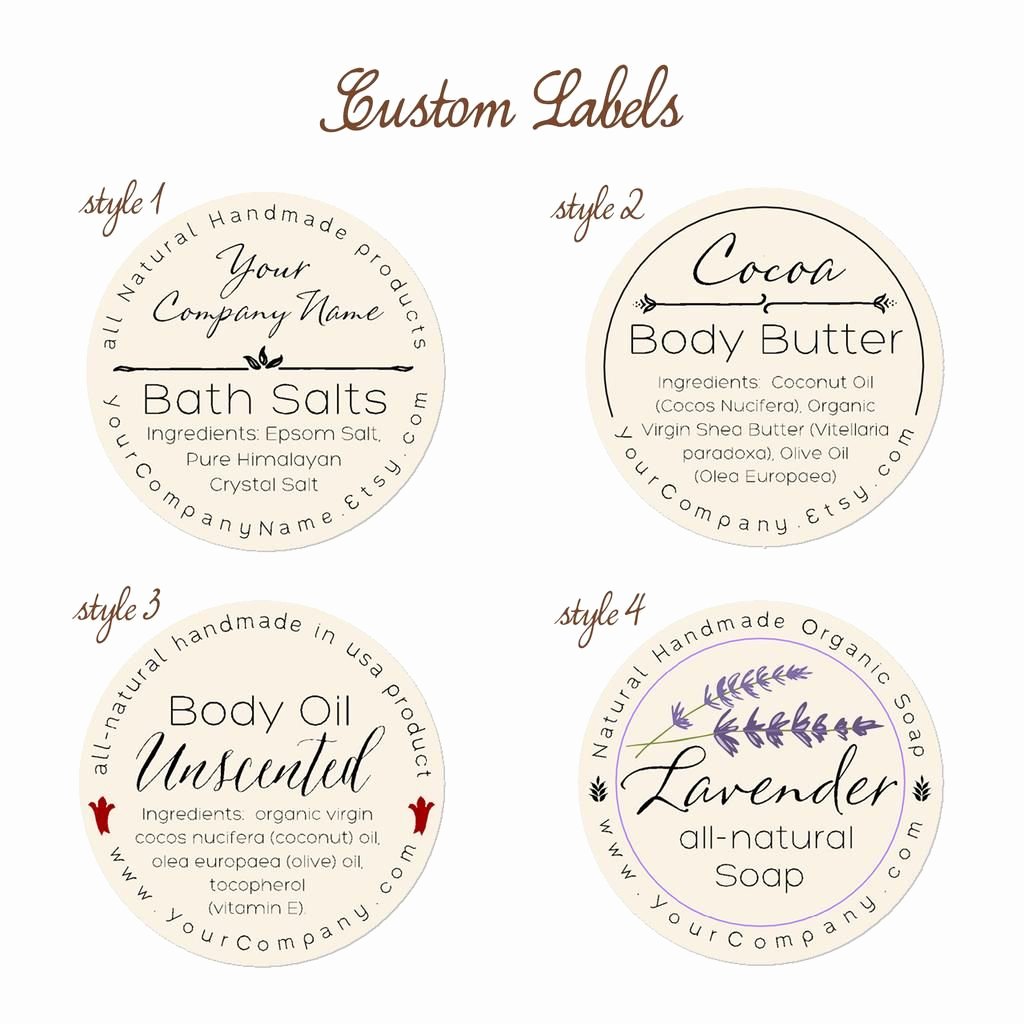 Free Printable soap Label Templates Beautiful Predesigned Personalized Labels Bath and Body 60 Pk