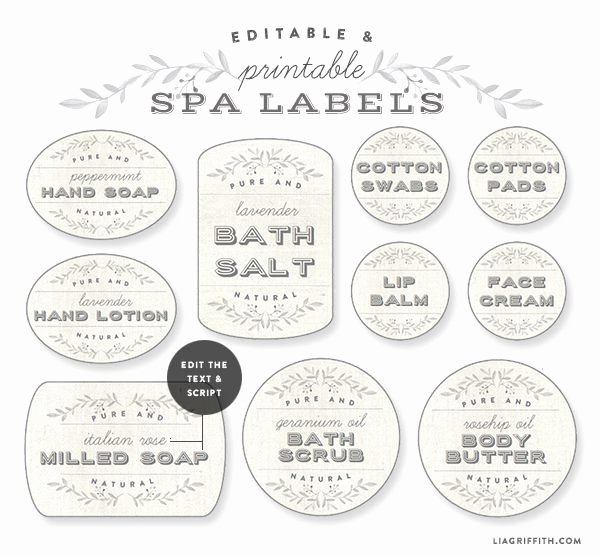 Free Printable soap Label Templates Elegant Printable Spa Labels In A French Laundry Style