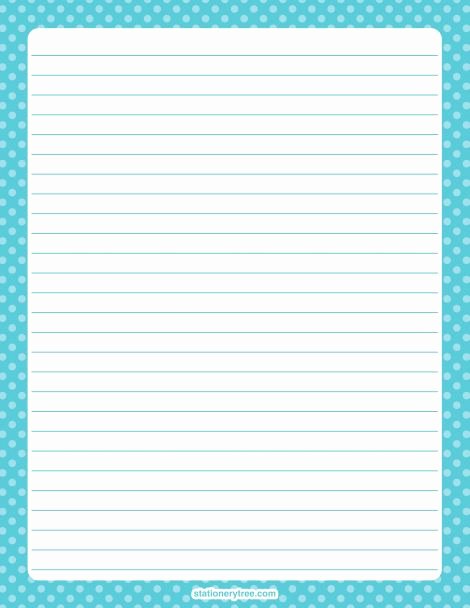 Free Printable Stationery Pdf Awesome Printable Blue Polka Dot Stationery and Writing Paper