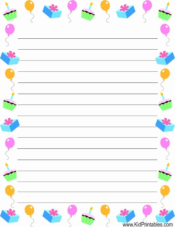 Free Printable Stationery Pdf Beautiful Kid Printables Printable Birthday Stationery