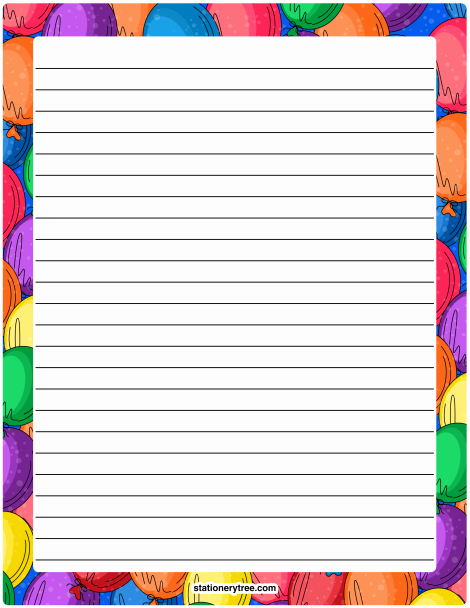 Free Printable Stationery Pdf Elegant Printable Balloon Stationery and Writing Paper Multiple