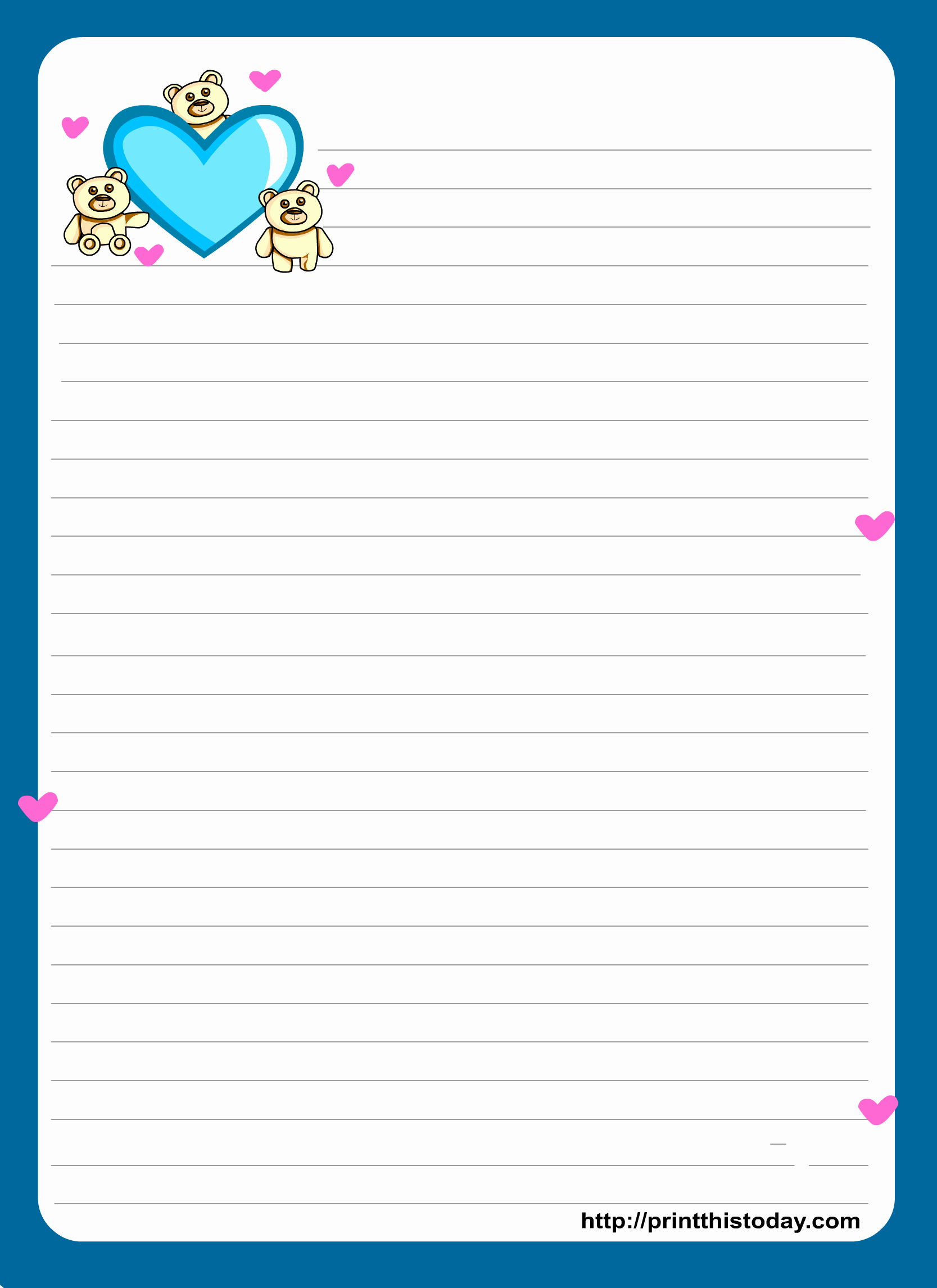 Free Printable Stationery Template Unique Love Letter Pad Stationery