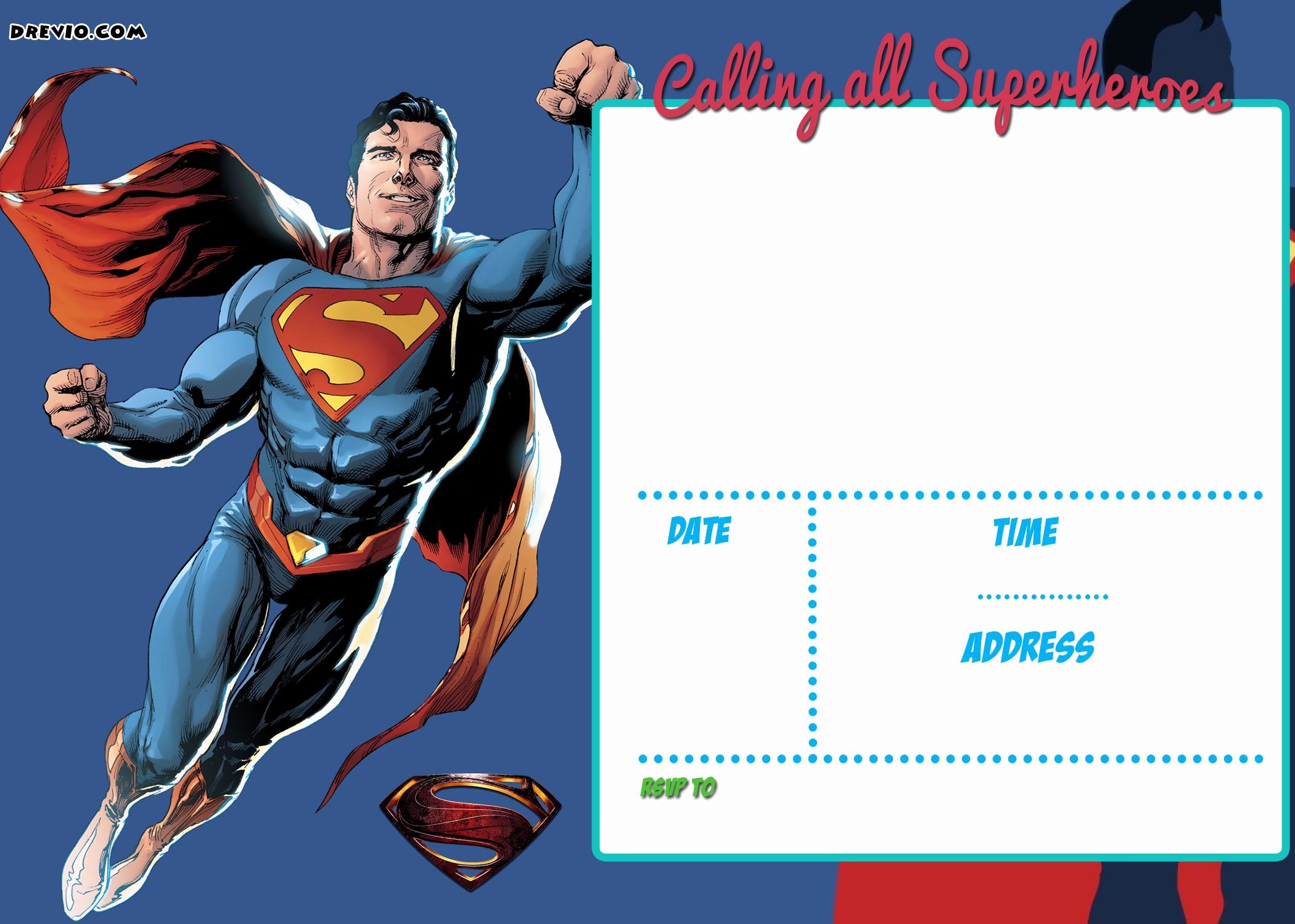 Free Printable Superman Template Lovely Free Printable Justice League Invitation Templates – Party