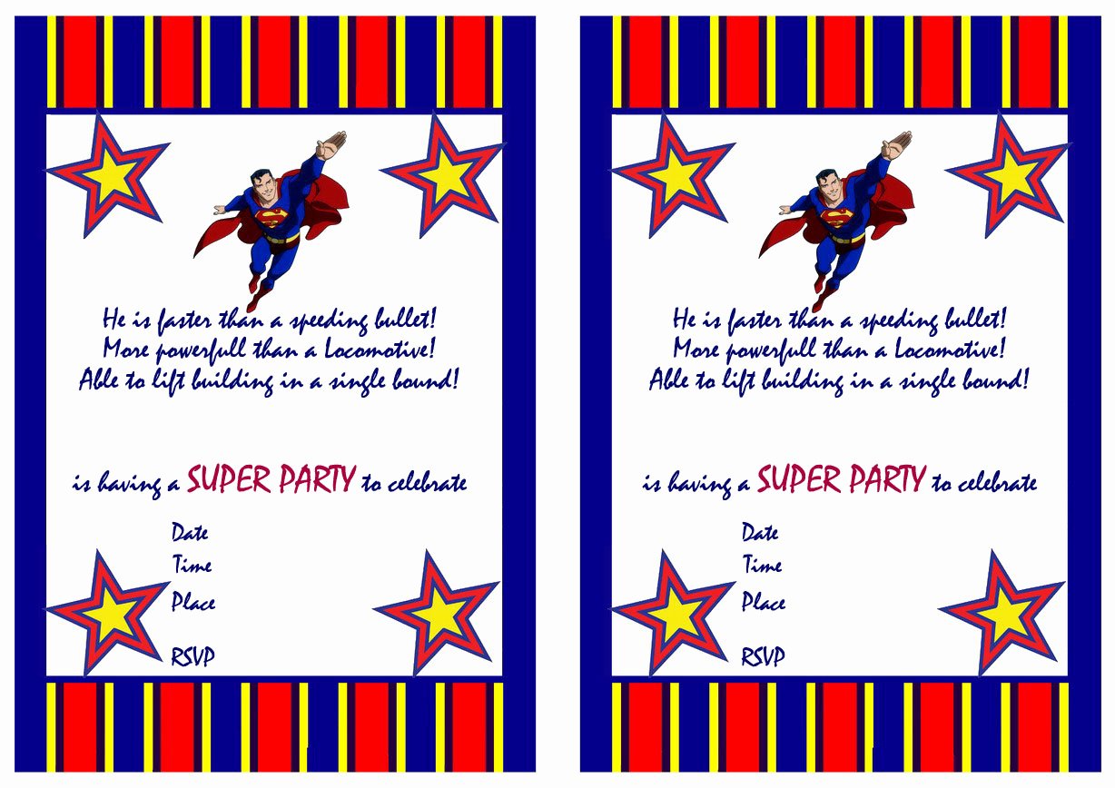 Free Printable Superman Template Lovely Superman Birthday Invitations – Birthday Printable