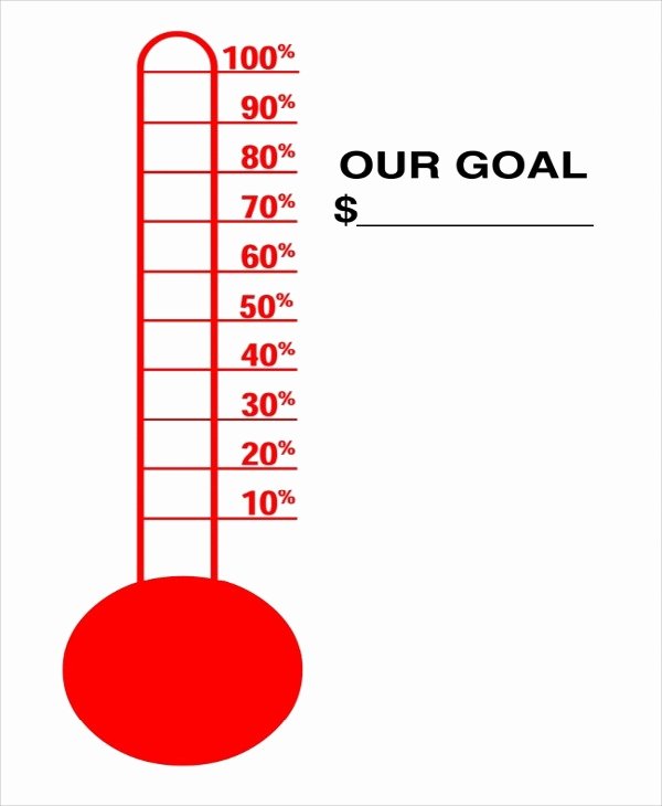 Free Printable thermometer Goal Chart Best Of Fundraising thermometer Template