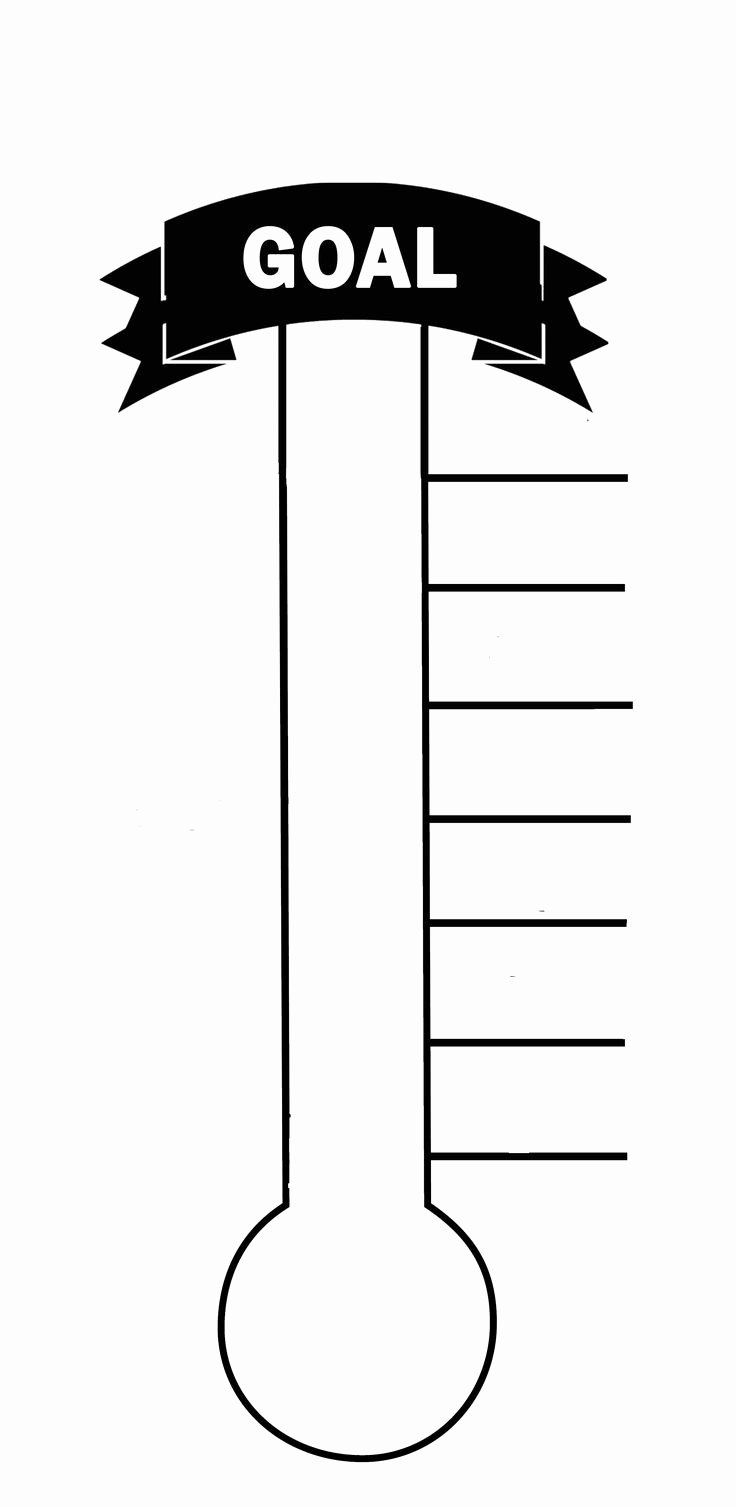 Free Printable thermometer Goal Chart Lovely Blank thermometer Printable for Fund Raising &amp; Creating A