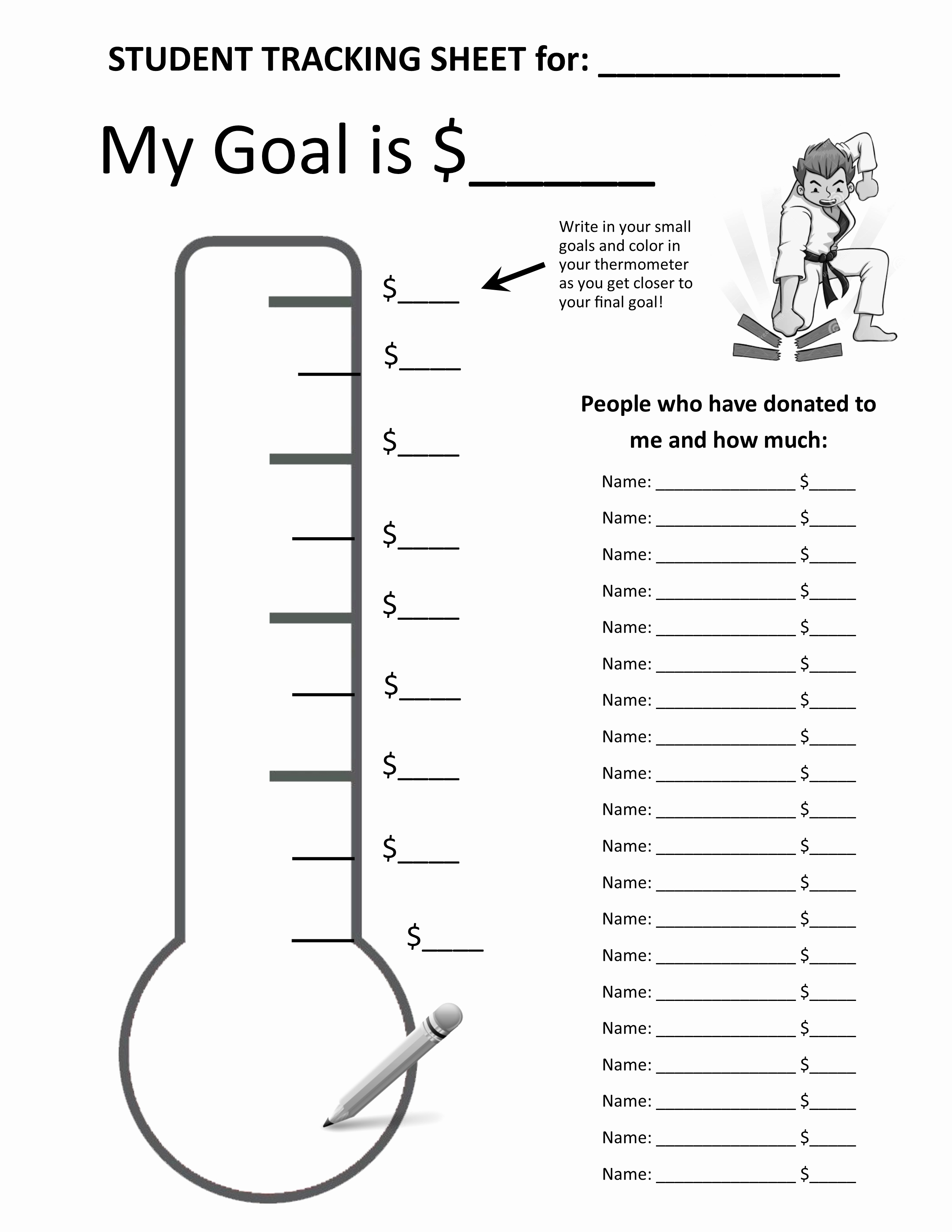 Free Printable thermometer Goal Chart Luxury Board Break A Thon Parent Resources Lee S ata